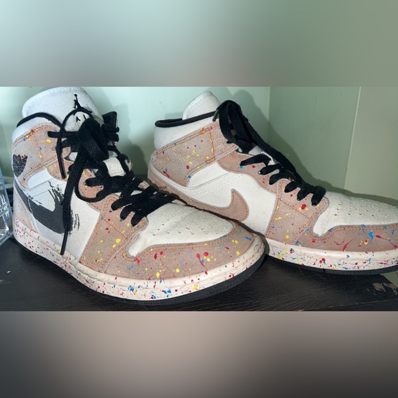 Jordan Shoes Air Jordan Mid Brushstroke Paint Splatter Poshmark